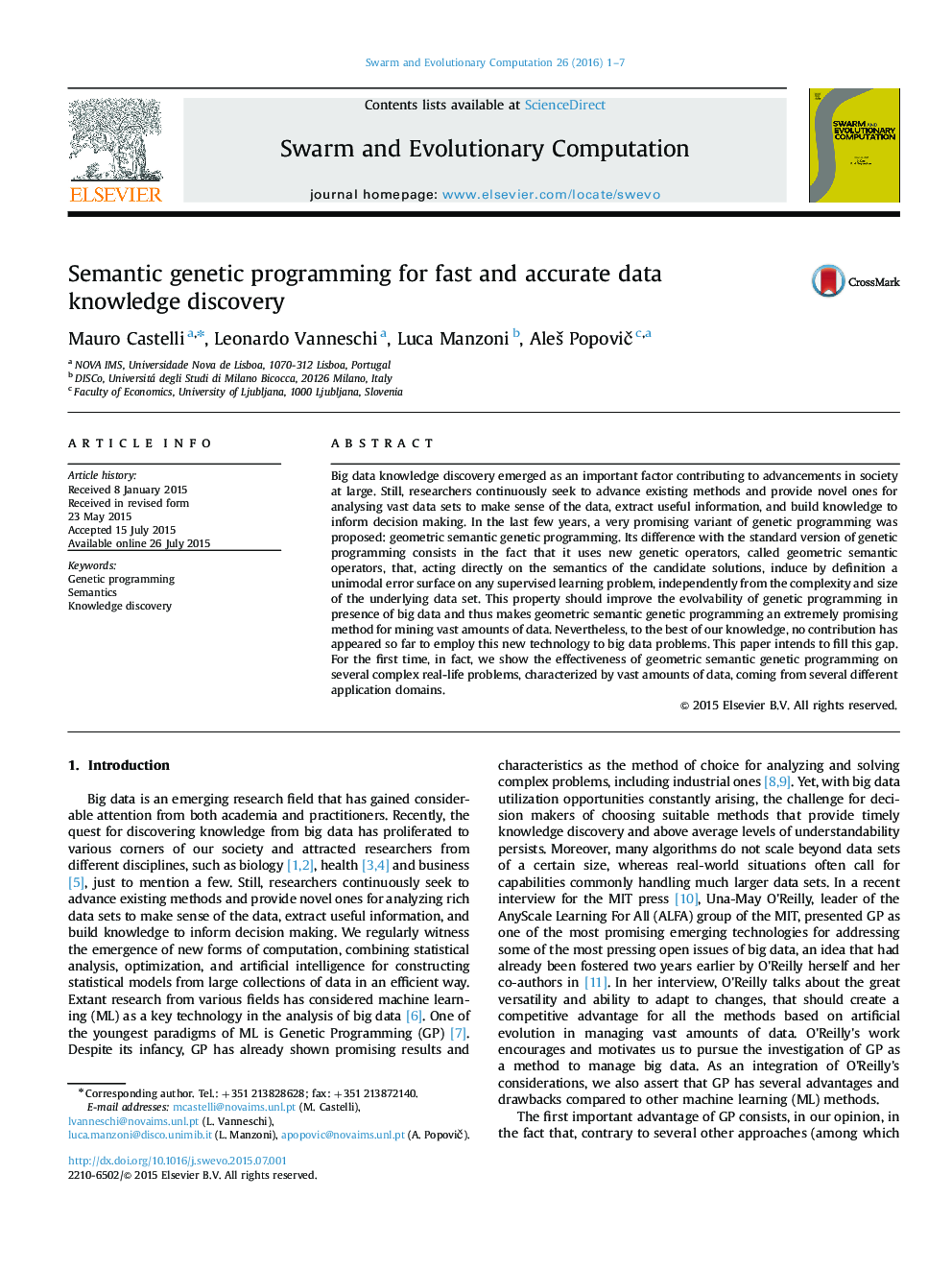 Semantic genetic programming for fast and accurate data knowledge discovery