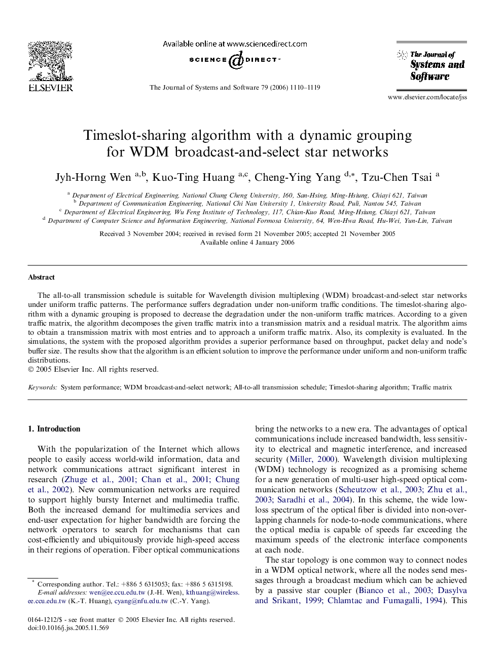 Timeslot-sharing algorithm with a dynamic grouping for WDM broadcast-and-select star networks