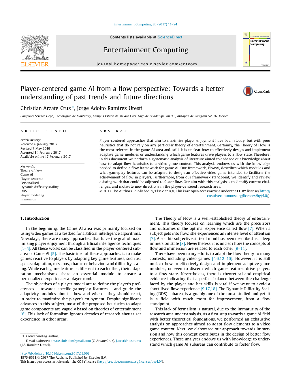 Player-centered game AI from a flow perspective: Towards a better understanding of past trends and future directions