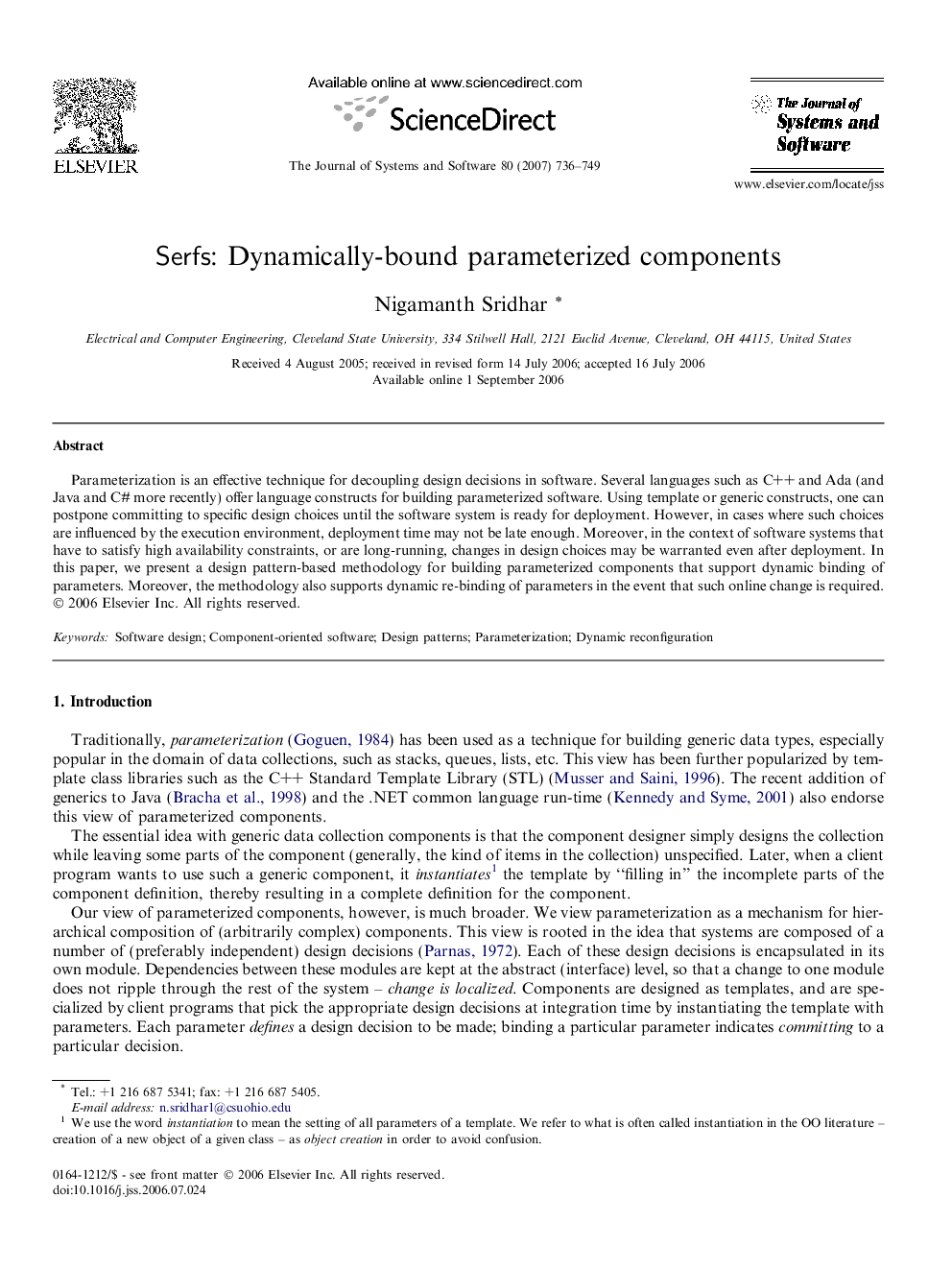 Serfs: Dynamically-bound parameterized components