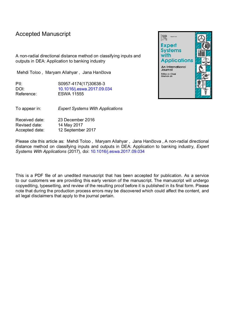 A non-radial directional distance method on classifying inputs and outputs in DEA: Application to banking industry