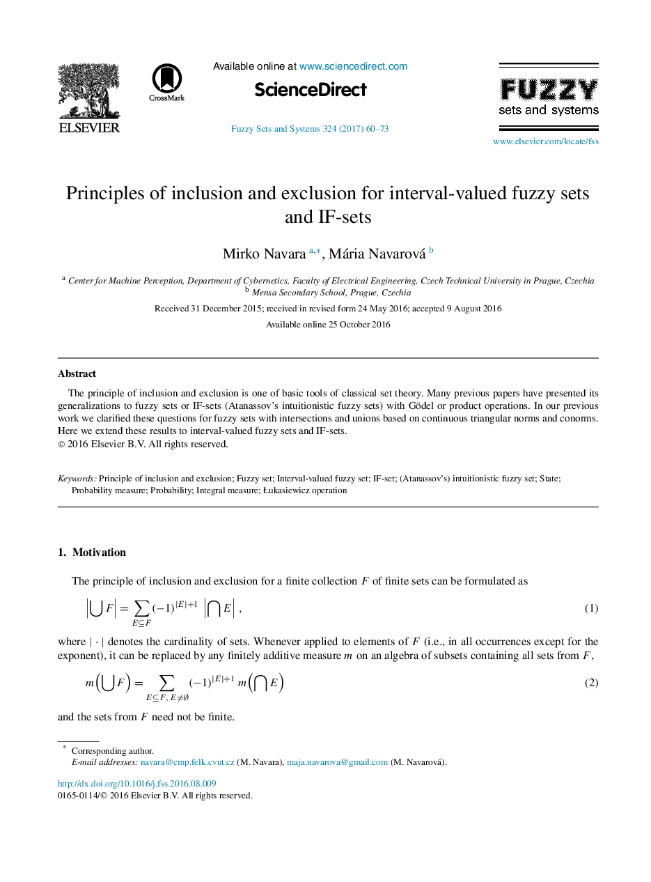 Principles of inclusion and exclusion for interval-valued fuzzy sets and IF-sets