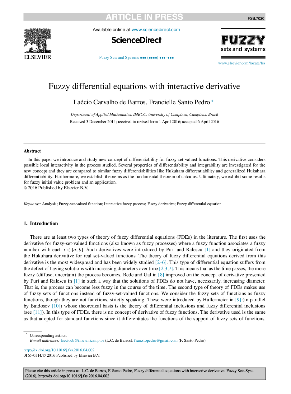 Fuzzy differential equations with interactive derivative