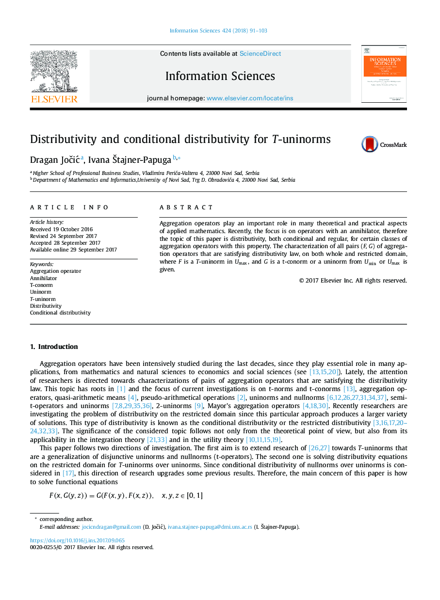 Distributivity and conditional distributivity for T-uninorms