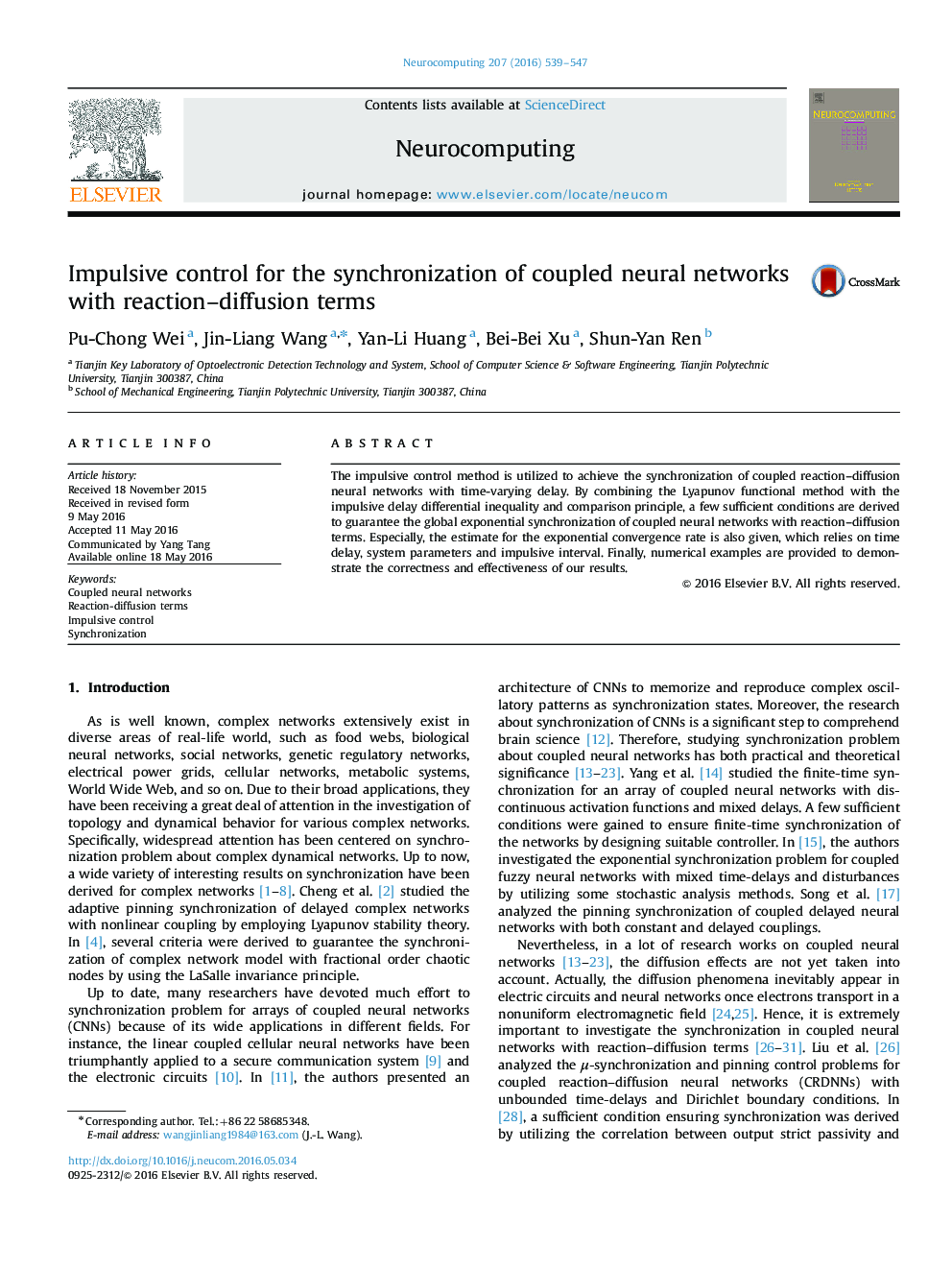 Impulsive control for the synchronization of coupled neural networks with reaction–diffusion terms