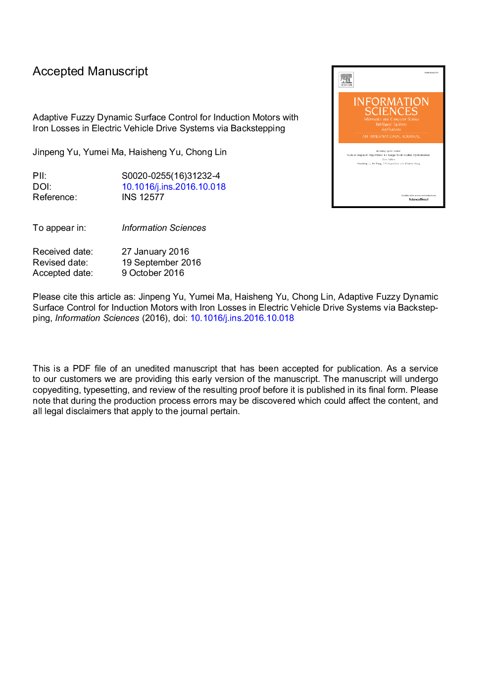 Adaptive fuzzy dynamic surface control for induction motors with iron losses in electric vehicle drive systems via backstepping