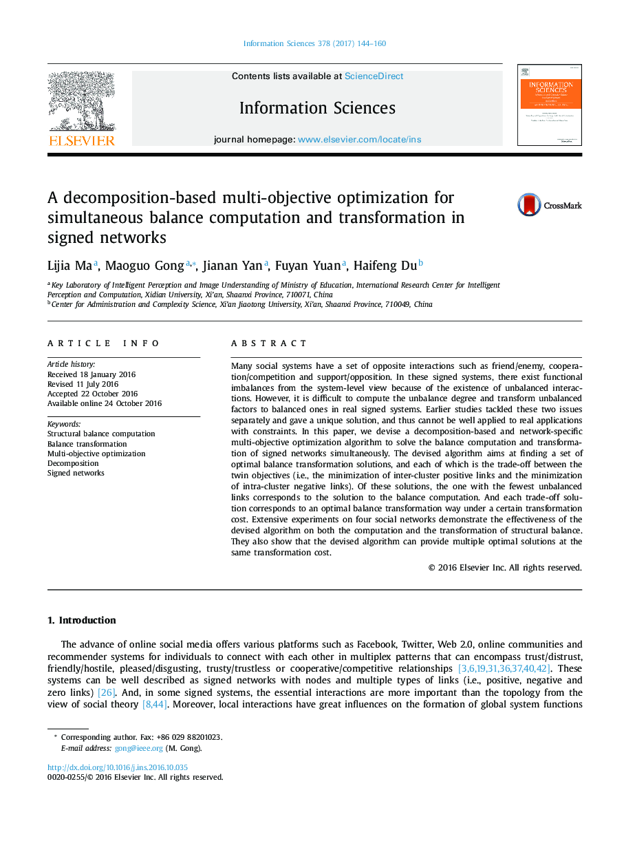 A decomposition-based multi-objective optimization for simultaneous balance computation and transformation in signed networks