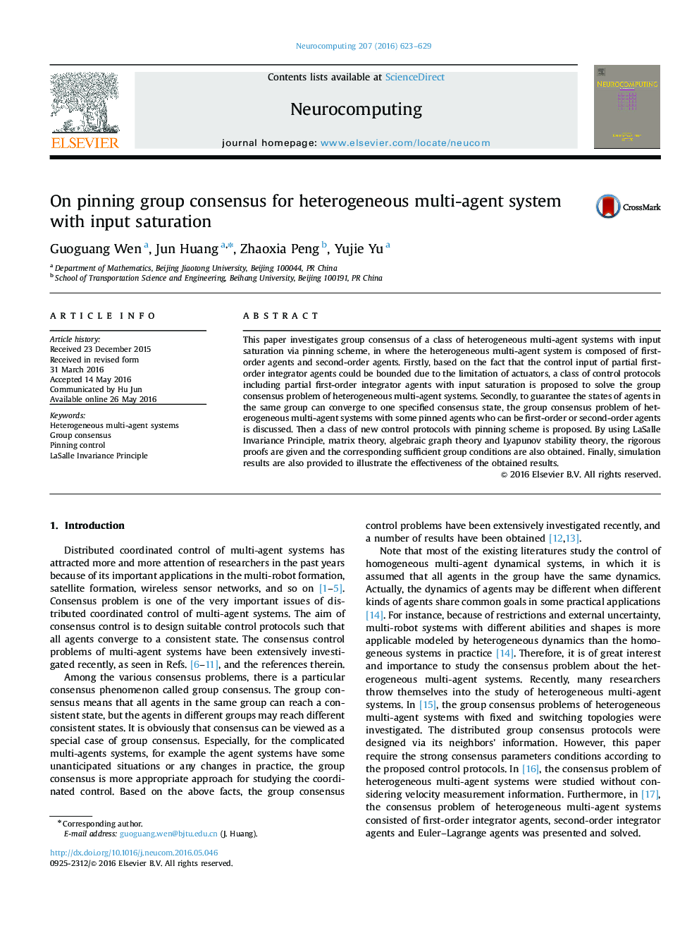 On pinning group consensus for heterogeneous multi-agent system with input saturation