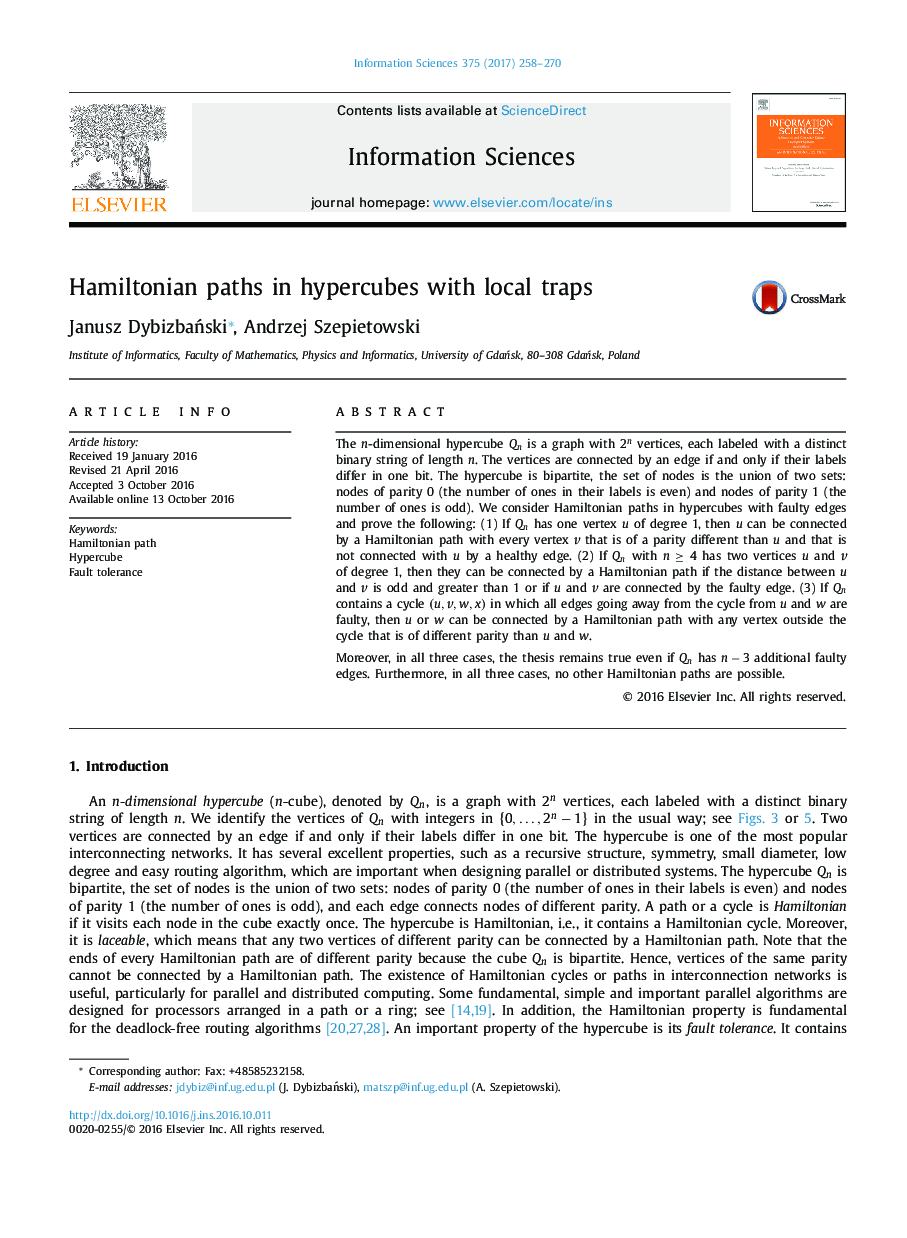 Hamiltonian paths in hypercubes with local traps