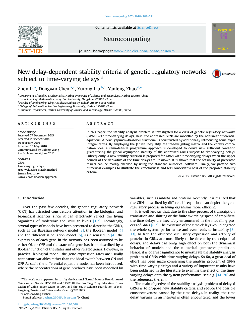 New delay-dependent stability criteria of genetic regulatory networks subject to time-varying delays 