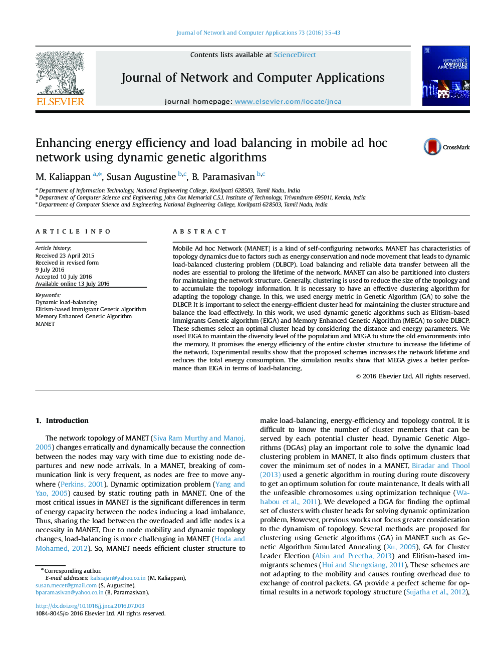 Enhancing energy efficiency and load balancing in mobile ad hoc network using dynamic genetic algorithms