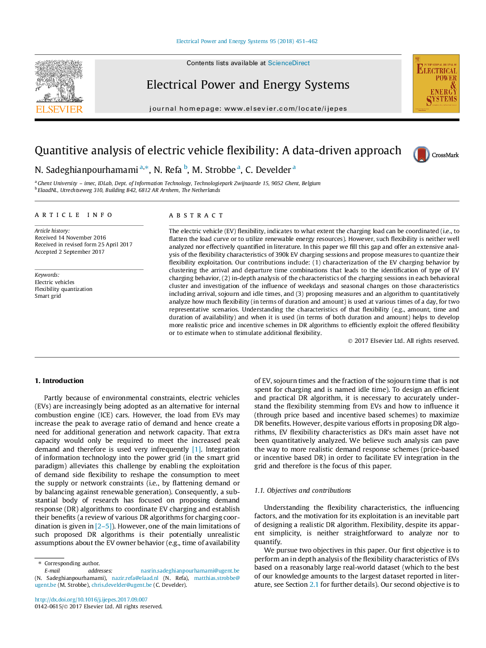 Quantitive analysis of electric vehicle flexibility: A data-driven approach