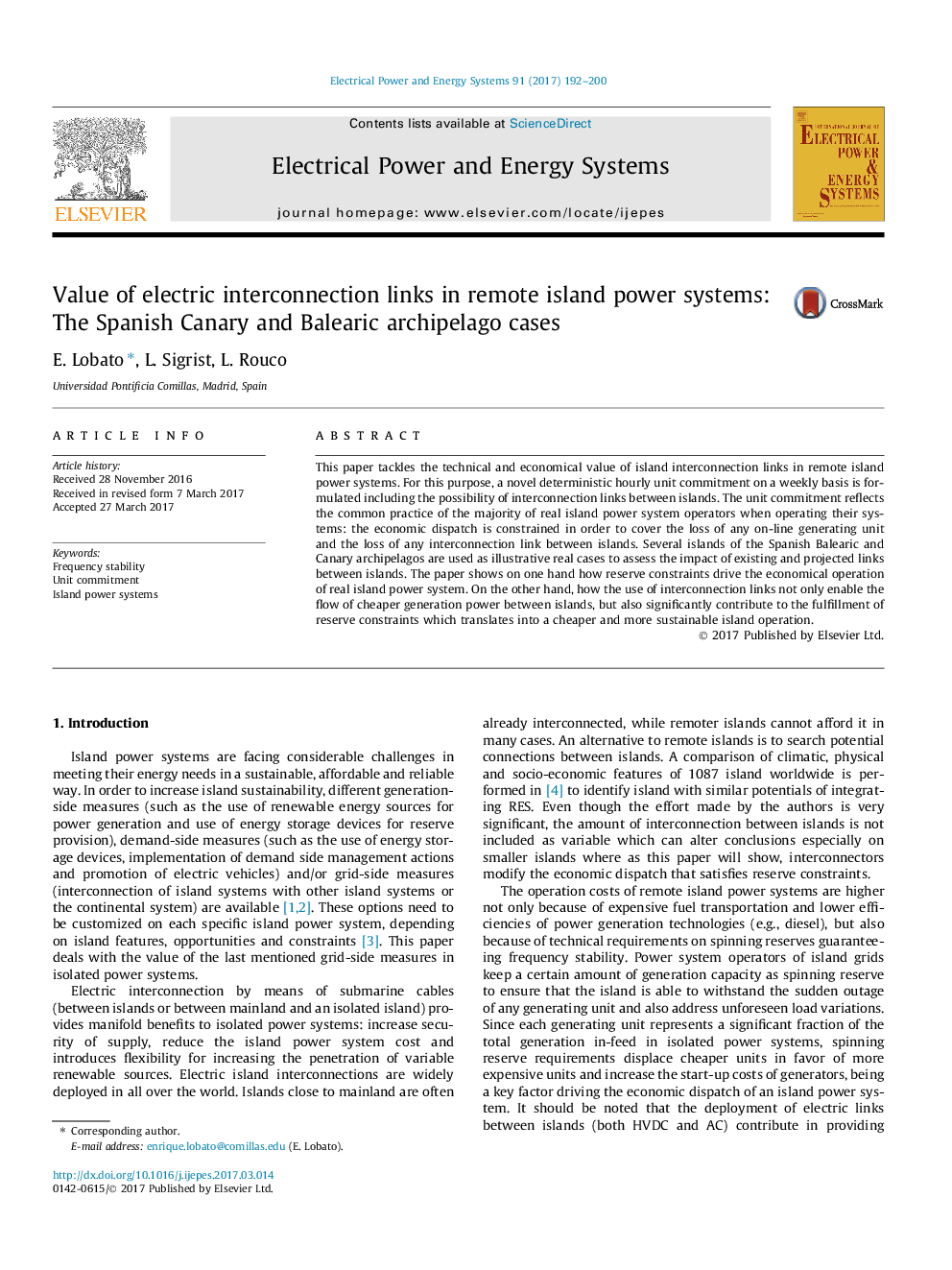 Value of electric interconnection links in remote island power systems: The Spanish Canary and Balearic archipelago cases