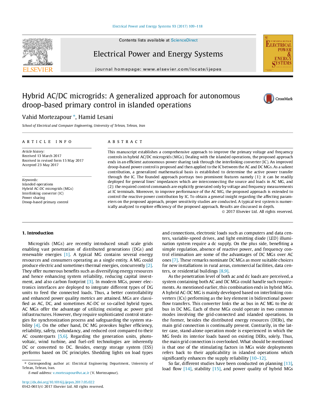 Hybrid AC/DC microgrids: A generalized approach for autonomous droop-based primary control in islanded operations