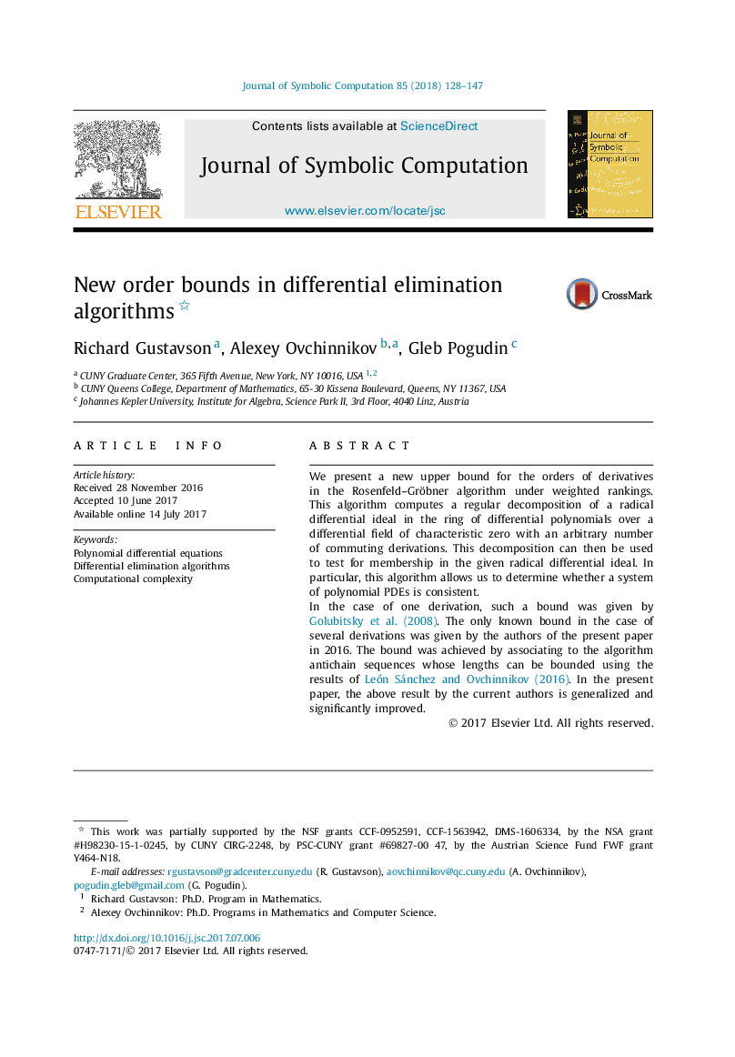 New order bounds in differential elimination algorithms