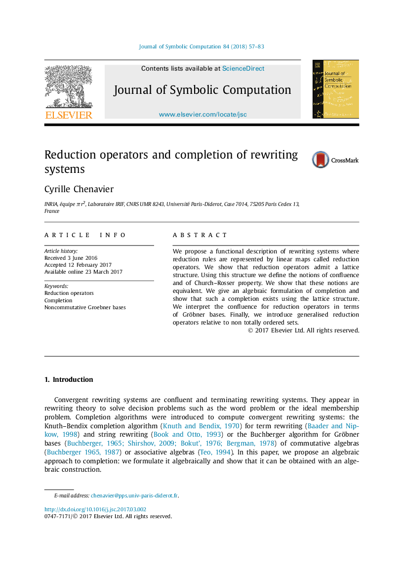 Reduction operators and completion of rewriting systems