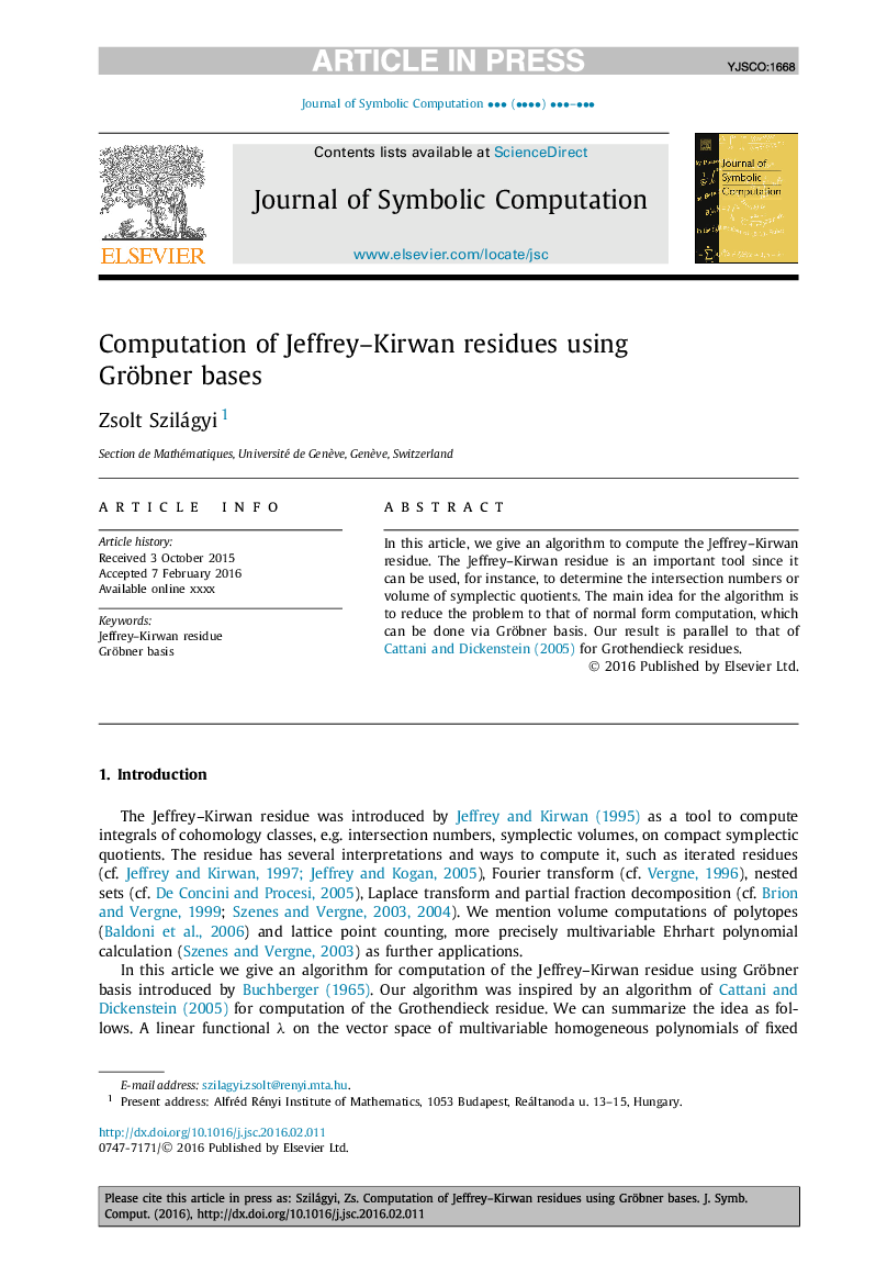 Computation of Jeffrey-Kirwan residues using Gröbner bases