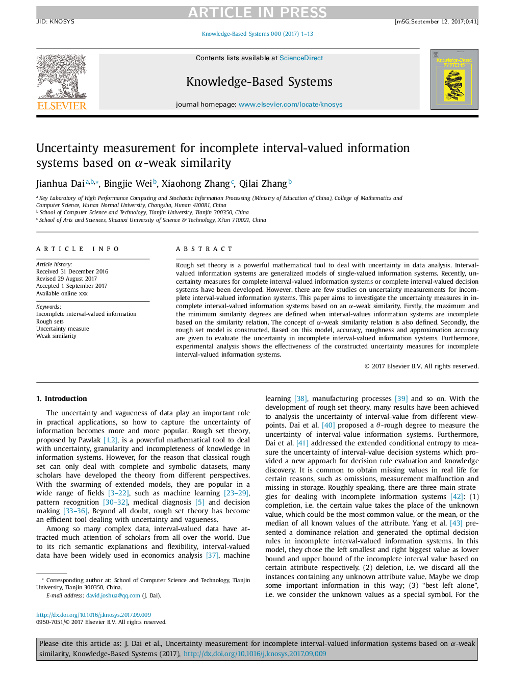 Uncertainty measurement for incomplete interval-valued information systems based on Î±-weak similarity