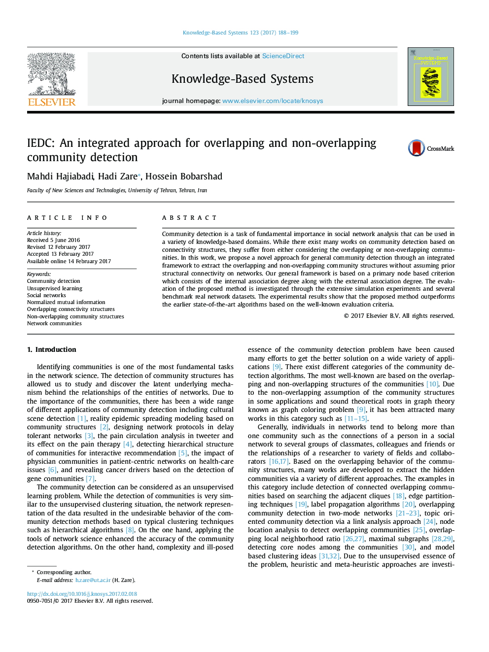 IEDC: An integrated approach for overlapping and non-overlapping community detection