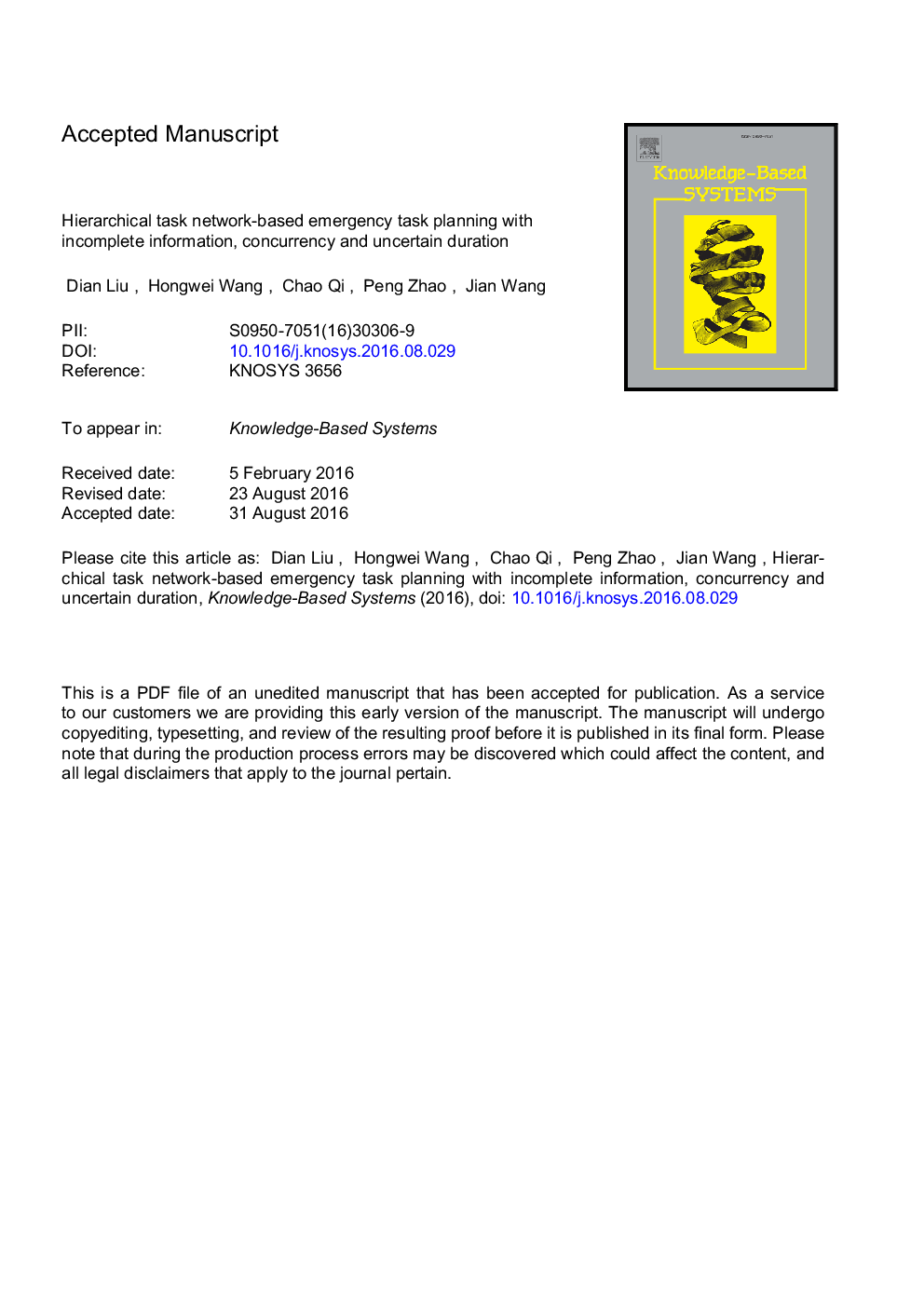 Hierarchical task network-based emergency task planning with incomplete information, concurrency and uncertain duration