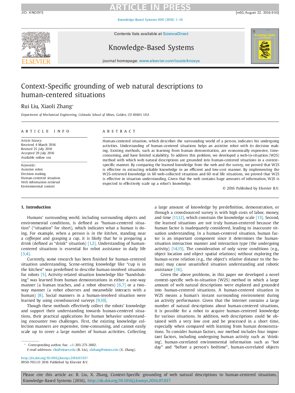 Context-Specific grounding of web natural descriptions to human-centered situations