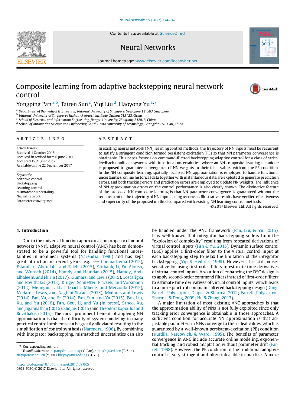 Composite learning from adaptive backstepping neural network control