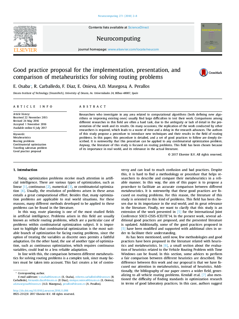 Good practice proposal for the implementation, presentation, and comparison of metaheuristics for solving routing problems