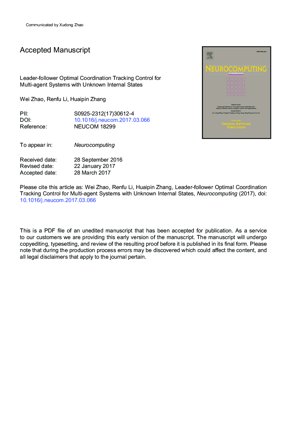 Leader-follower optimal coordination tracking control for multi-agent systems with unknown internal states