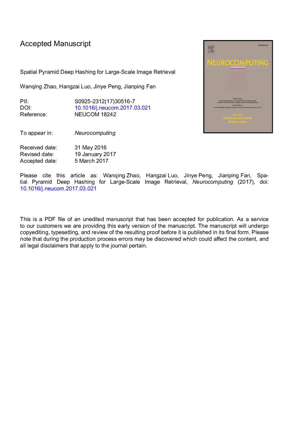 Spatial pyramid deep hashing for large-scale image retrieval