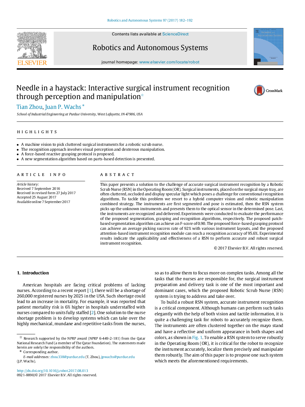 Needle in a haystack: Interactive surgical instrument recognition through perception and manipulation