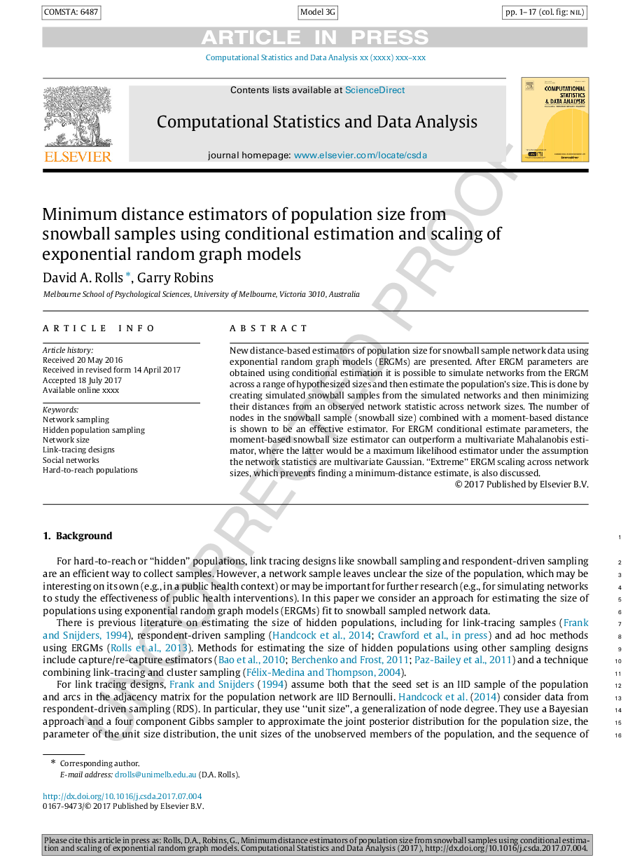 Minimum distance estimators of population size from snowball samples using conditional estimation and scaling of exponential random graph models