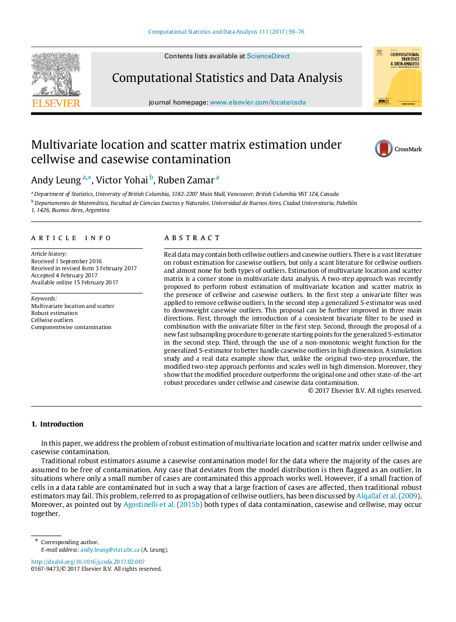 Multivariate location and scatter matrix estimation under cellwise and casewise contamination