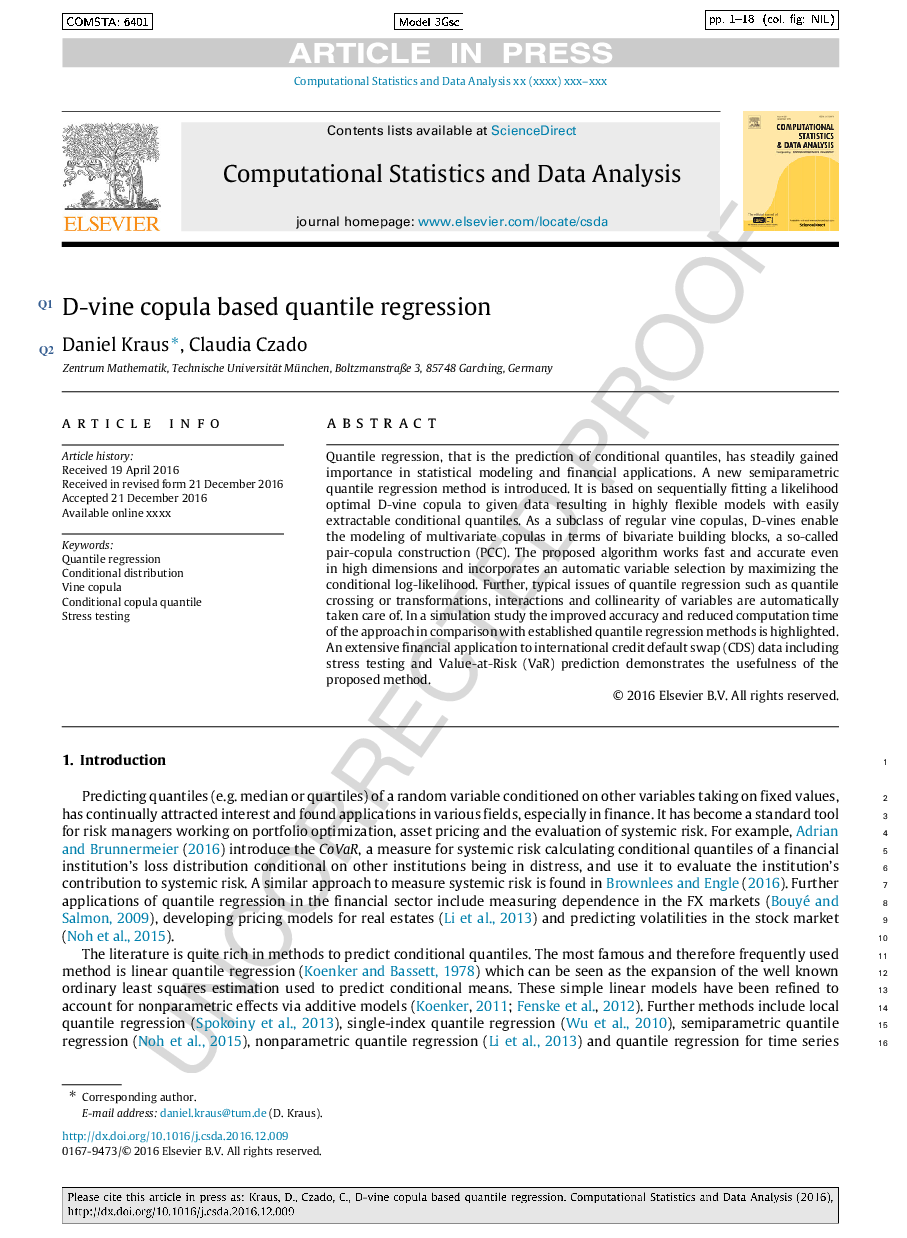 D-vine copula based quantile regression