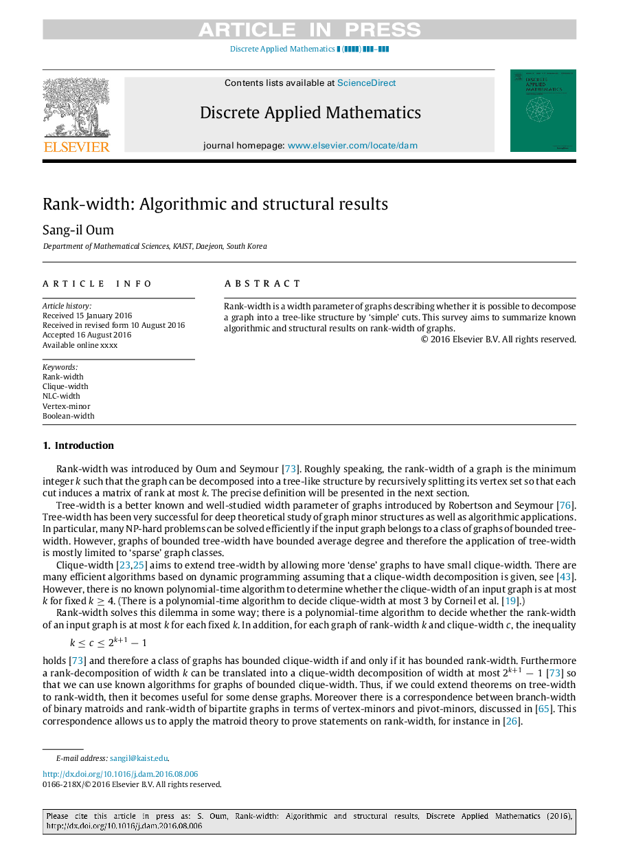 Rank-width: Algorithmic and structural results