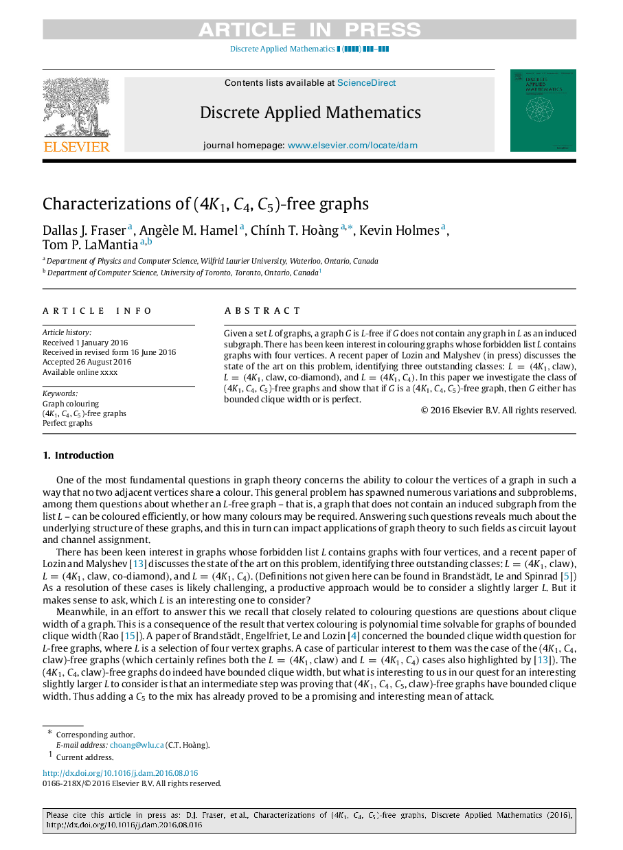 Characterizations of (4K1, C4, C5)-free graphs