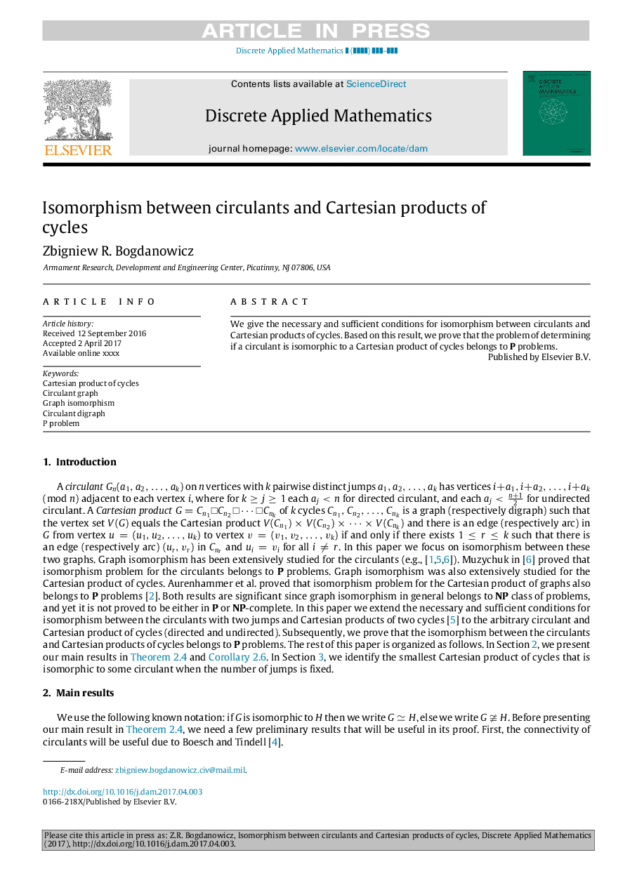 Isomorphism between circulants and Cartesian products of cycles