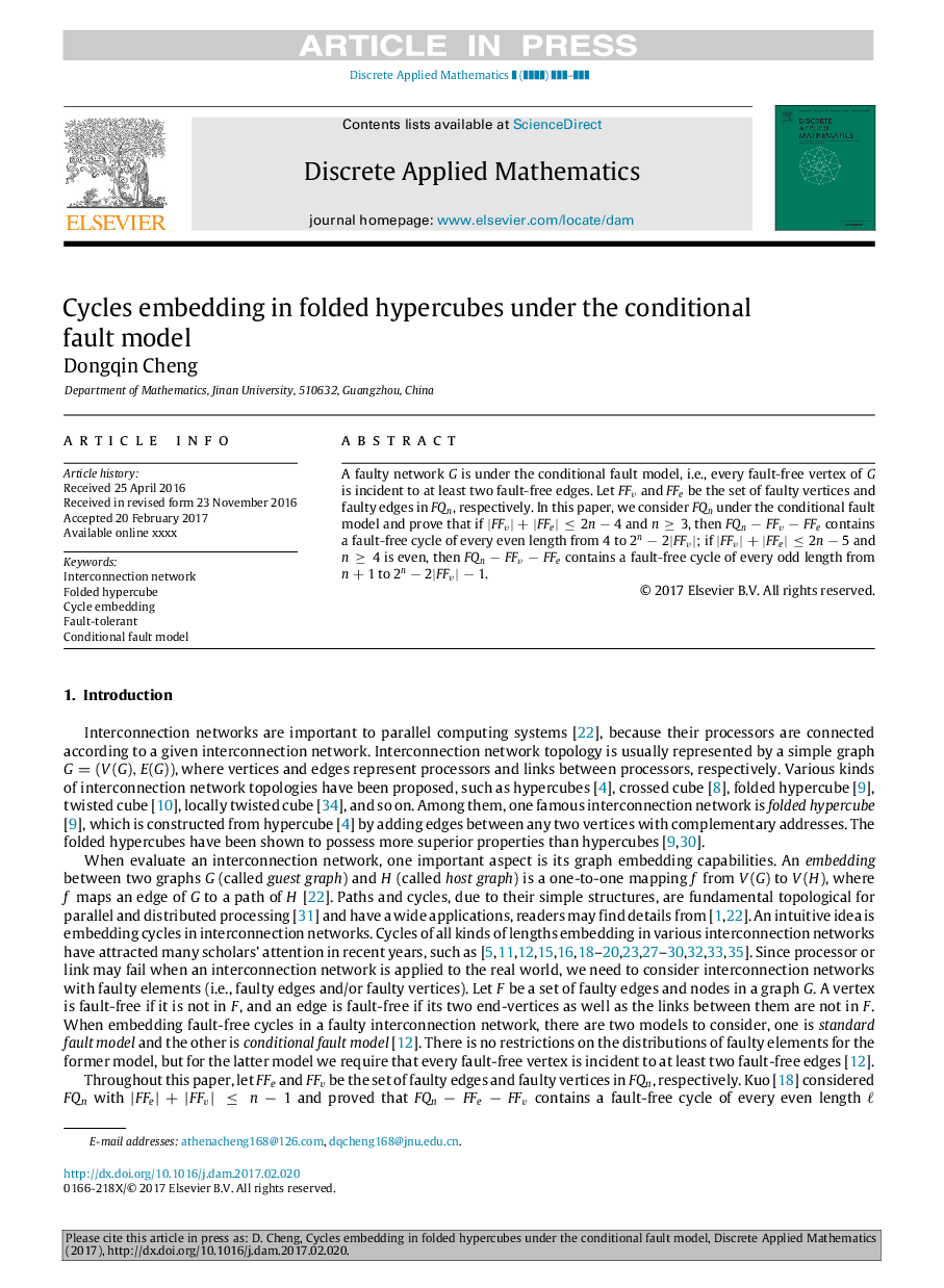 Cycles embedding in folded hypercubes under the conditional fault model