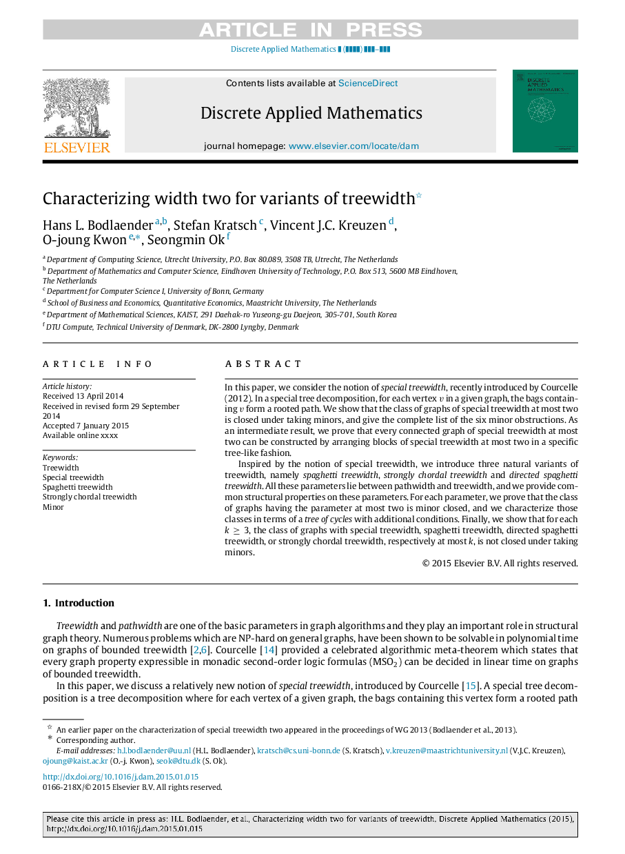 Characterizing width two for variants of treewidth