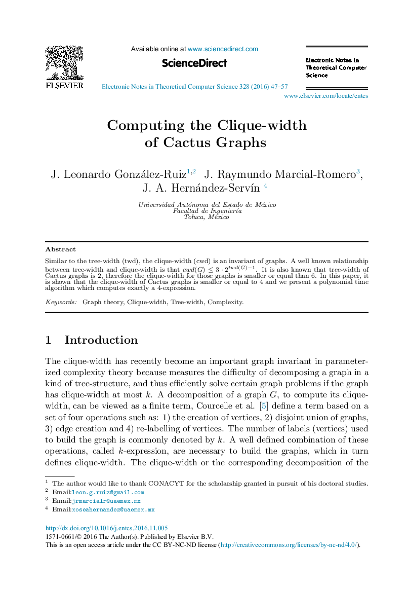 Computing the Clique-width of Cactus Graphs