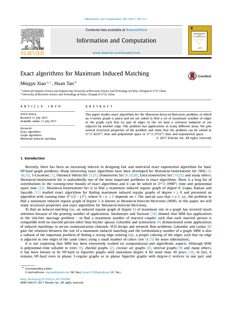 Exact algorithms for Maximum Induced Matching