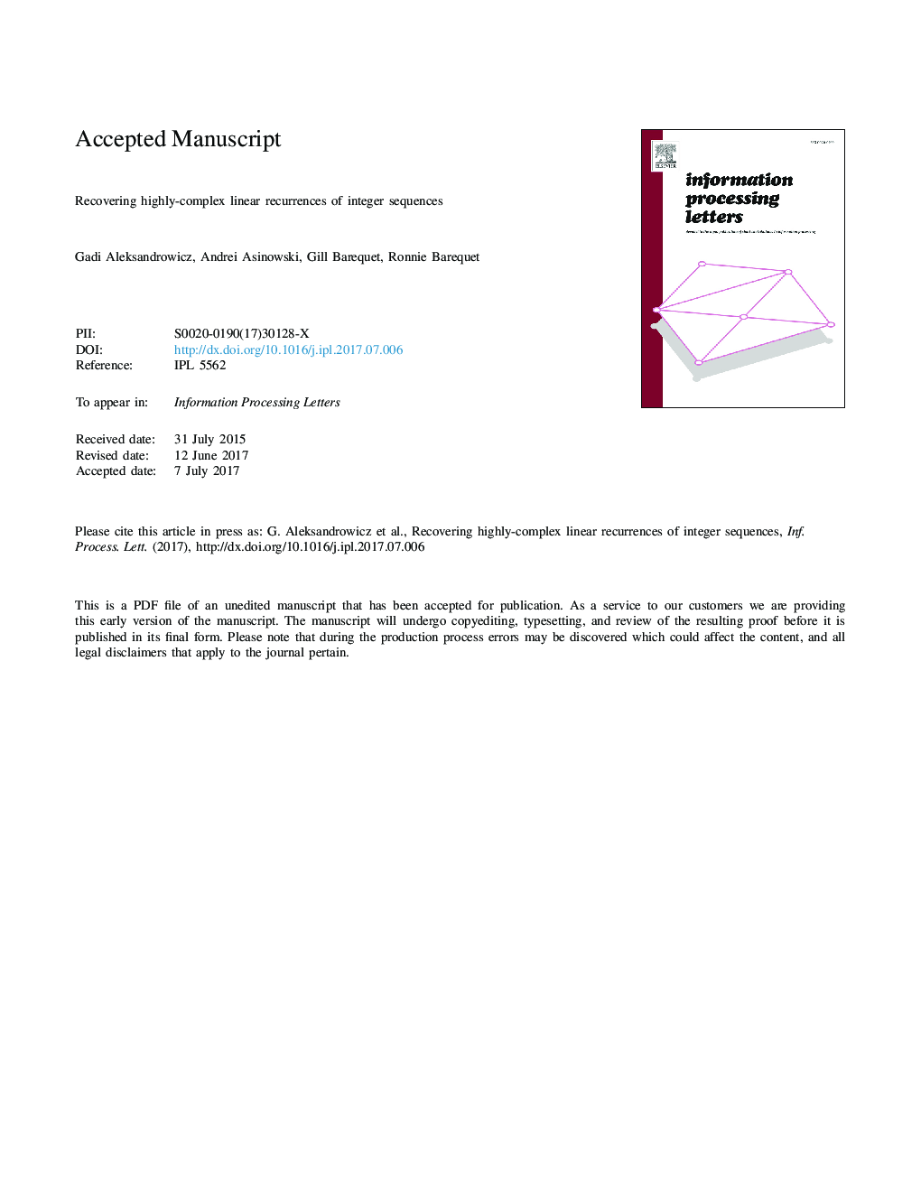 Recovering highly-complex linear recurrences of integer sequences