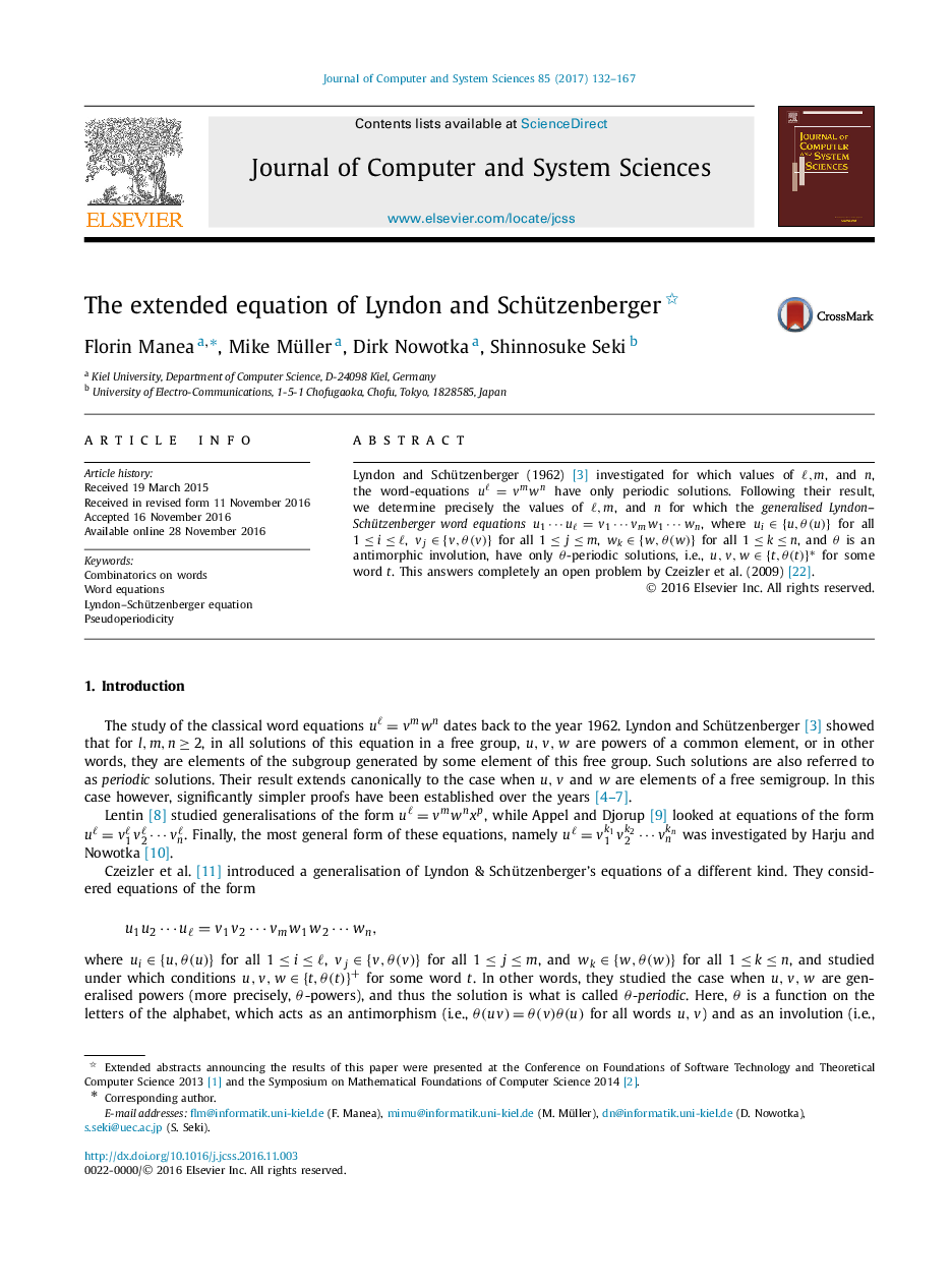 The extended equation of Lyndon and Schützenberger