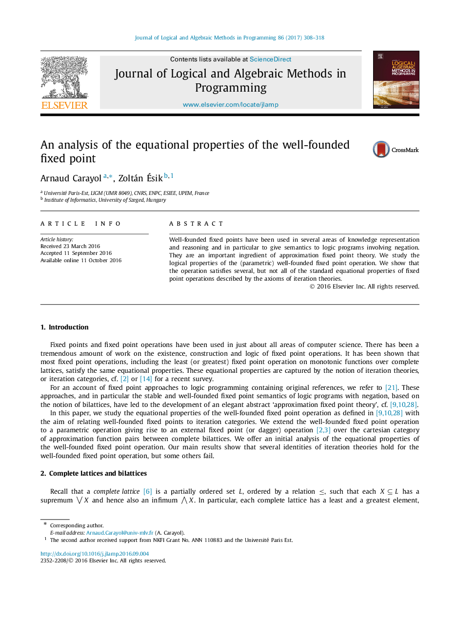 An analysis of the equational properties of the well-founded fixed point