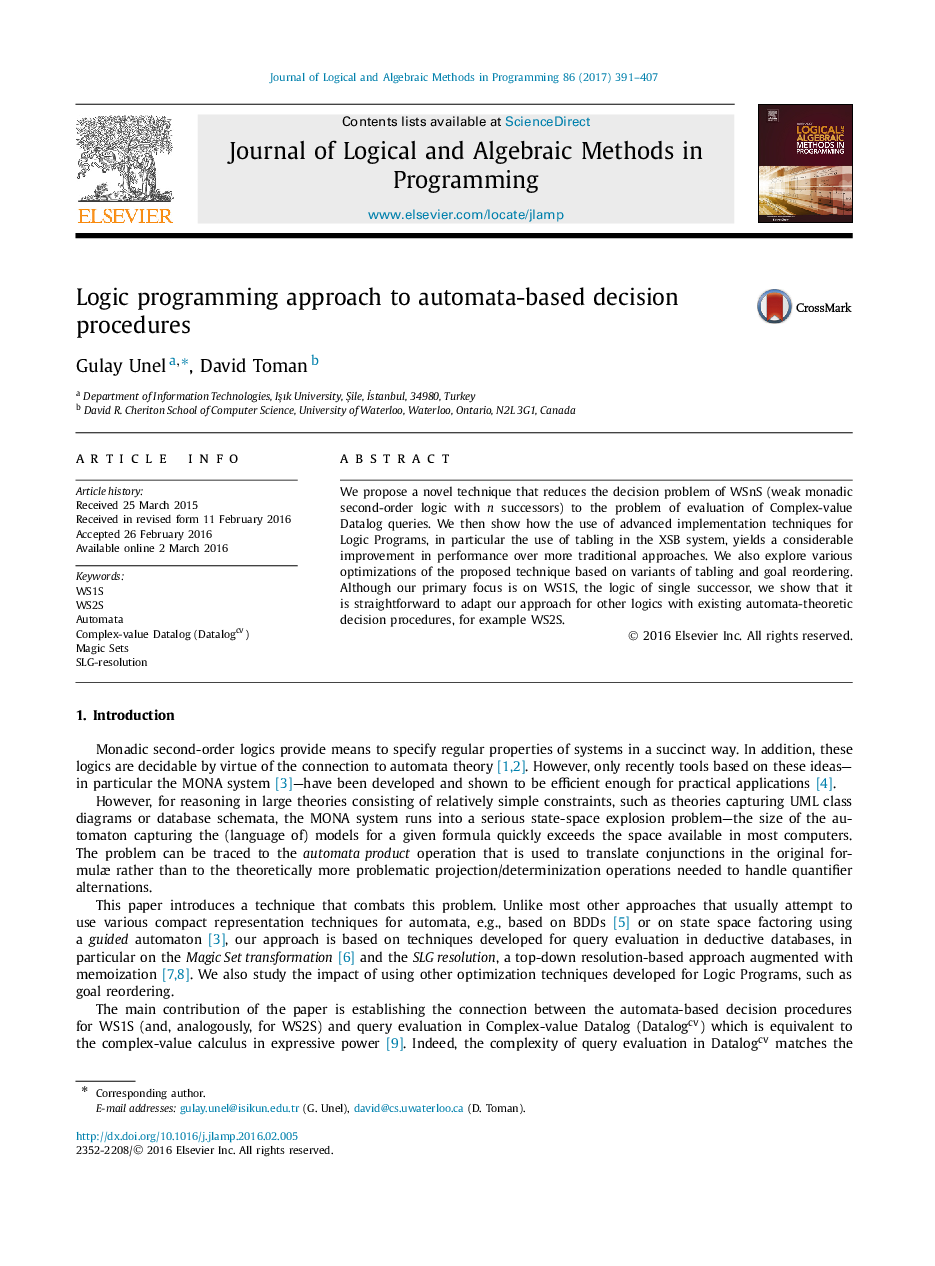 Logic programming approach to automata-based decision procedures