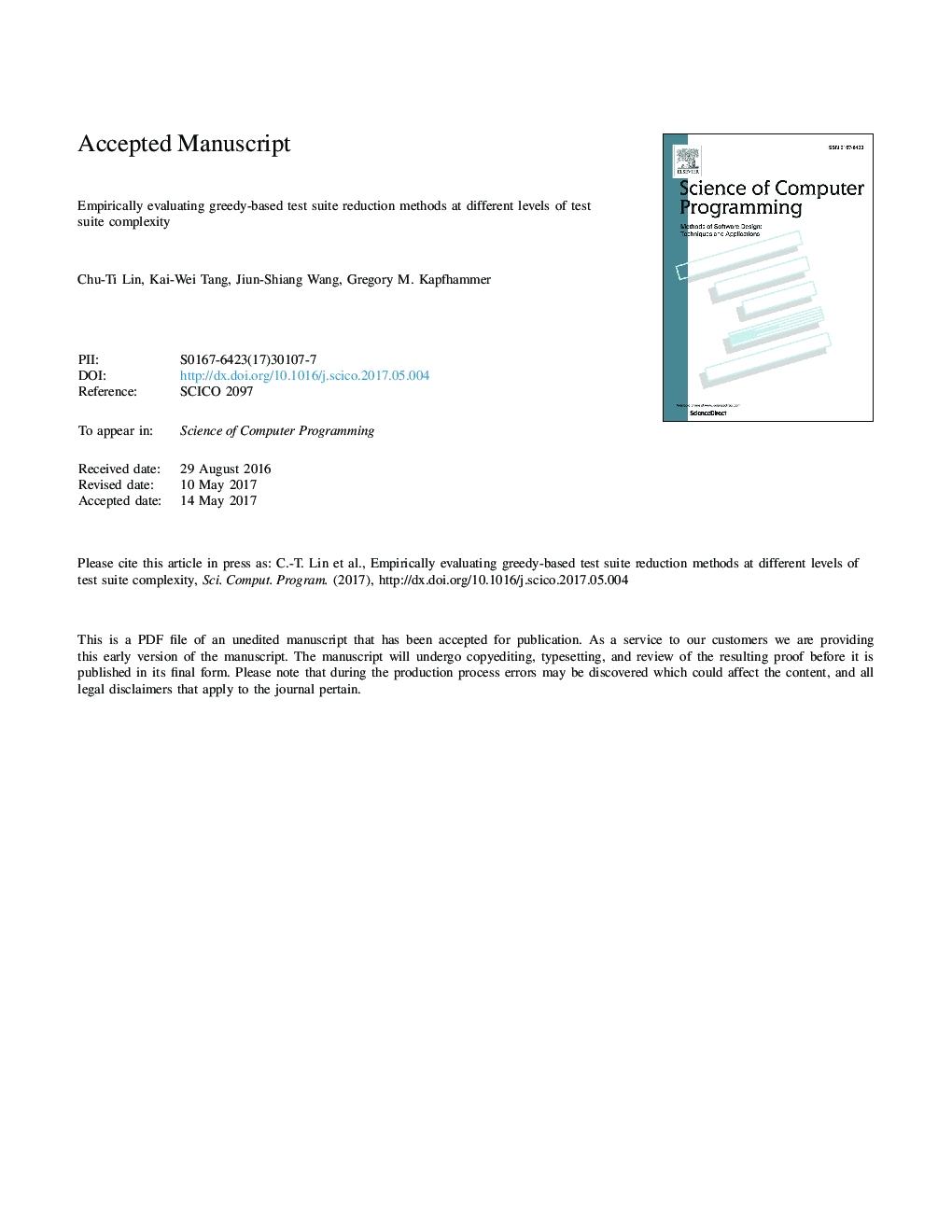 Empirically evaluating Greedy-based test suite reduction methods at different levels of test suite complexity