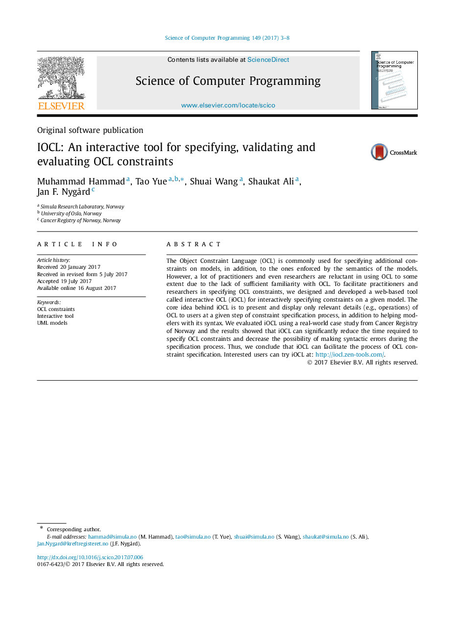 IOCL: An interactive tool for specifying, validating and evaluating OCL constraints