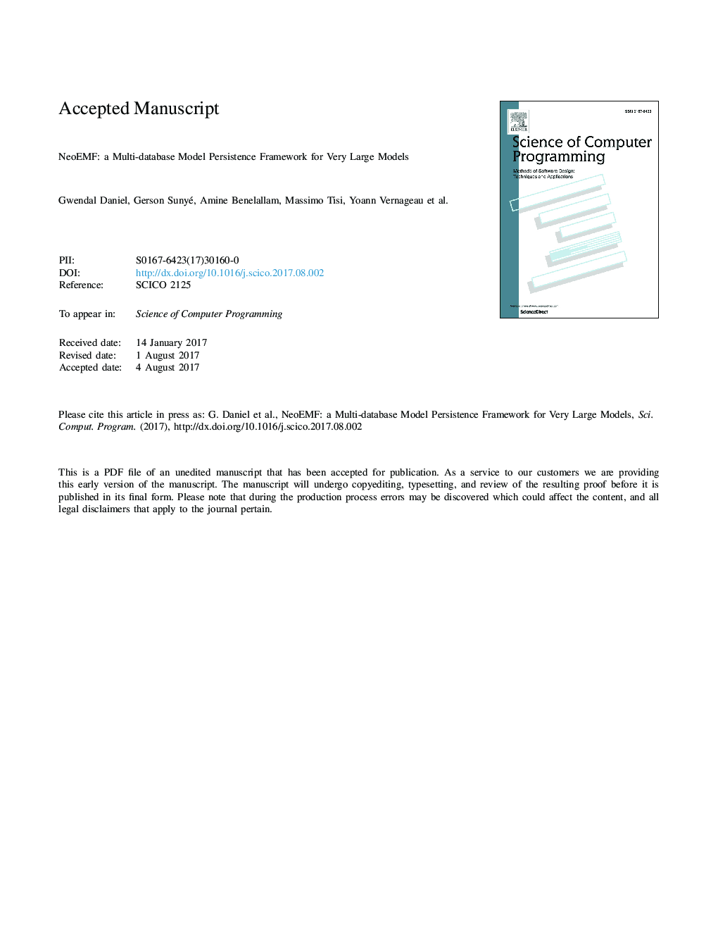 NeoEMF: A multi-database model persistence framework for very large models