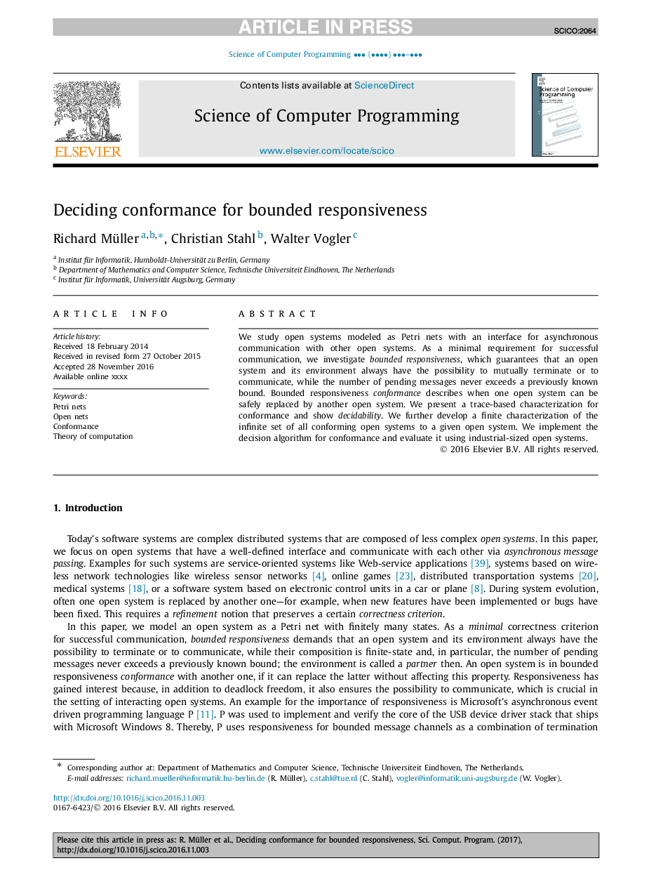 Deciding conformance for bounded responsiveness