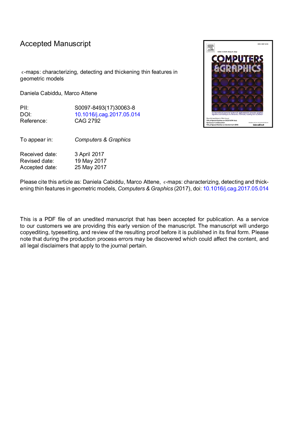 Ïµ-maps: Characterizing, detecting and thickening thin features in geometric models