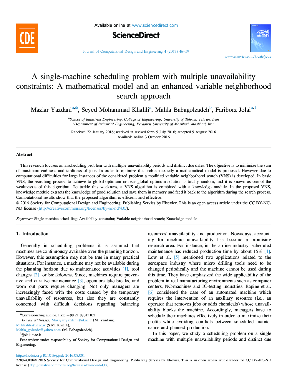 A single-machine scheduling problem with multiple unavailability constraints: A mathematical model and an enhanced variable neighborhood search approach